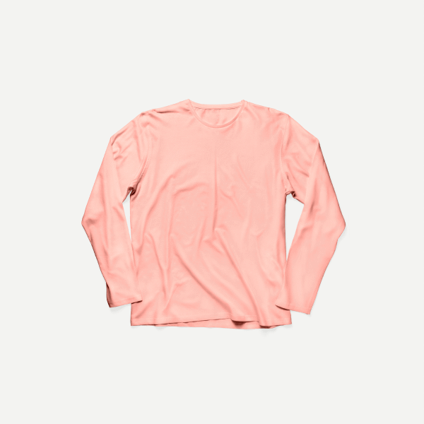 Vintage katoenen T-shirt met lange mouwen in het roze